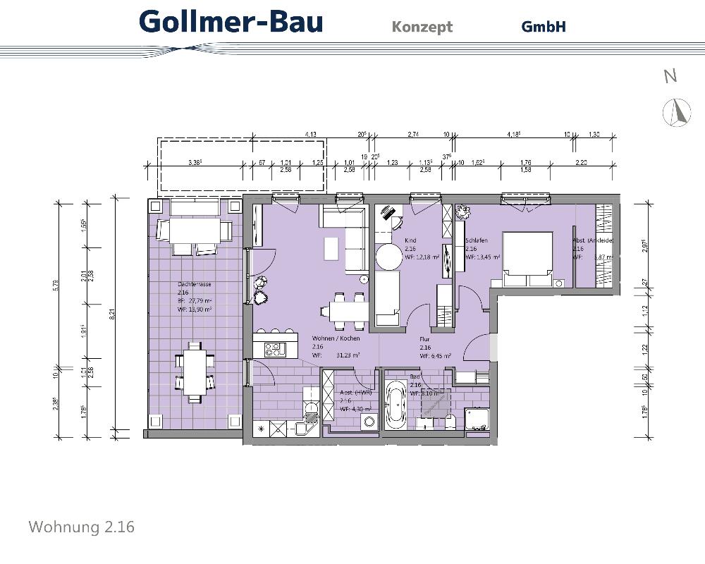 Penthouse zum Kauf 324.700 € 3 Zimmer 93,5 m²<br/>Wohnfläche 2. Stock<br/>Geschoss Bodestraße 8a Bad Harzburg Bad Harzburg 38667