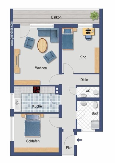 Wohnung zum Kauf provisionsfrei 230.000 € 3 Zimmer 83 m² 7. Geschoss Montanusstraße 4 Mülheim Köln 51065