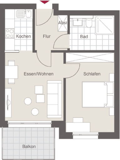 Wohnung zur Miete 490 € 2 Zimmer 49 m² 2. Geschoss frei ab sofort Detmold - Kernstadt Detmold 32756