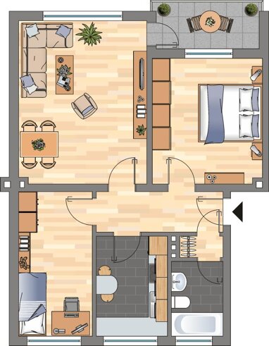 Wohnung zur Miete 479 € 3 Zimmer 61,5 m² 2. Geschoss Osseweg 50 Leer Leer 26789