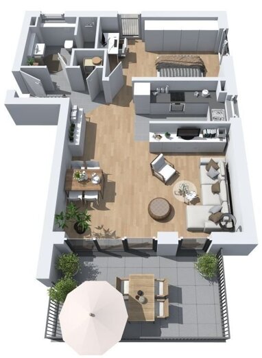 Wohnung zur Miete 1.300 € 2 Zimmer 65 m² 1. Geschoss Gibb Wiesbaden 65203