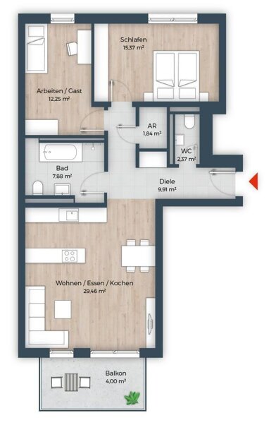 Wohnung zum Kauf Provisionsfrei 708.629 € 3 Zimmer 83,1 m² 1. Geschoss Bischofsweiherstraße 34 Dechsendorf - West Erlangen 91056