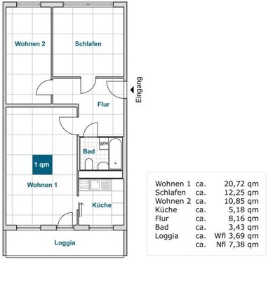 Wohnung zur Miete nur mit Wohnberechtigungsschein 401,69 € 3 Zimmer 64,3 m² 4. Geschoss Otto-Dix-Ring 88 Strehlen (Wilhelm-Lachnit-Str.) Dresden 01219