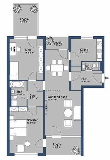 Wohnung zum Kauf 425.500 € 3,5 Zimmer 105 m² 3. Geschoss Puchheim Bahnhof Puchheim 82178