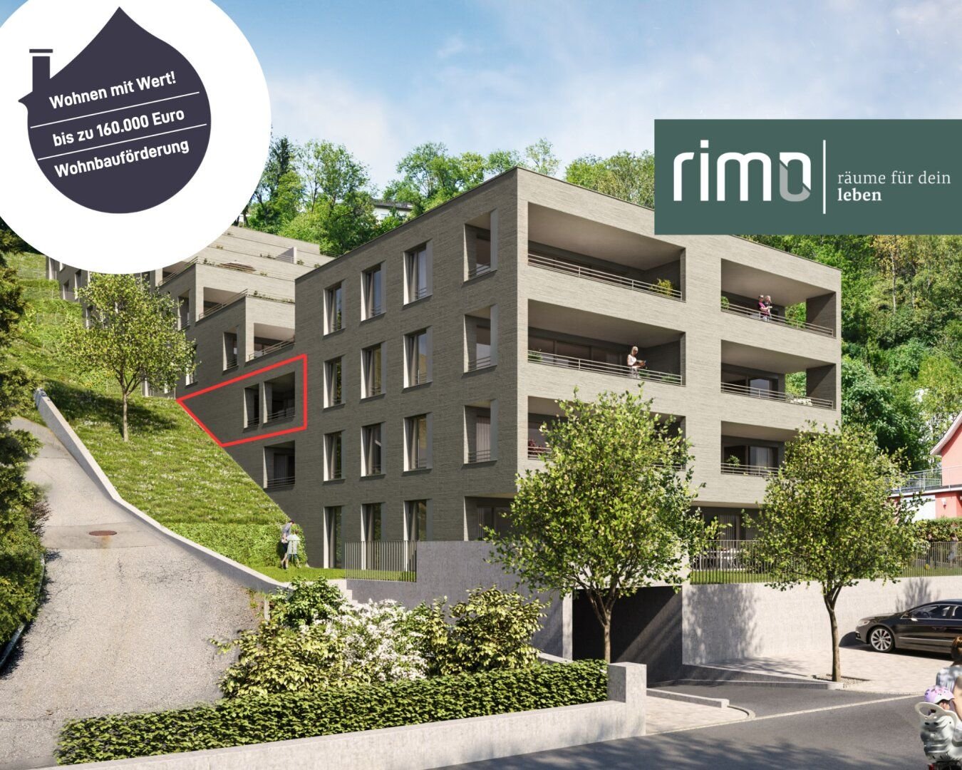 Terrassenwohnung zum Kauf 425.000 € 2 Zimmer 56,4 m²<br/>Wohnfläche 2.<br/>Geschoss 31.03.2026<br/>Verfügbarkeit Mutterstraße 11 Feldkirch 6800