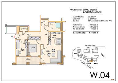 Wohnung zur Miete 1.150 € 3 Zimmer 97 m² Much Much 53804