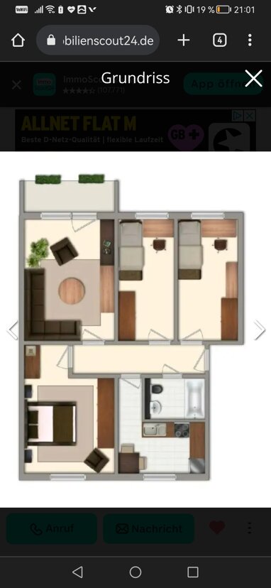 Wohnung zur Miete 475 € 4 Zimmer 69,3 m² 3. Geschoss Mozartstraße 6b Bestensee Bestensee 15741