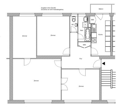 Wohnung zur Miete 1.070 € 4 Zimmer 100 m² 2. Geschoss Hansaallee 111 Westend - Nord Frankfurt am Main 60320