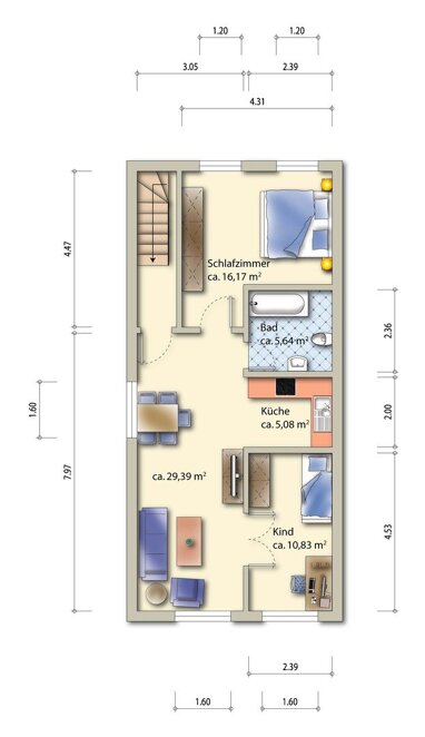 Wohnung zum Kauf Provisionsfrei 87.000 € 3 Zimmer 55,5 m² 2. Geschoss Am Sonnenhang 48 Wurgwitz Freital 01705