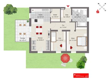 Wohnung zum Kauf Provisionsfrei 449.000 € 3 Zimmer 89 m² Burghausen Burghausen 84489