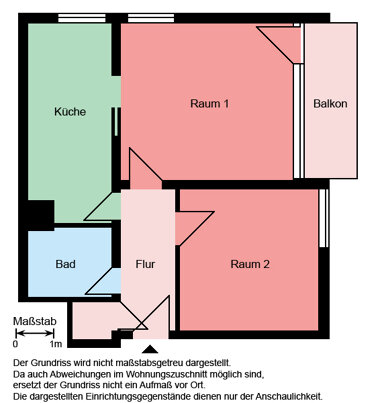 Wohnung zur Miete 430 € 2 Zimmer 56,5 m² 2. Geschoss Voigtstraße 20 Holzwickede Holzwickede 59439