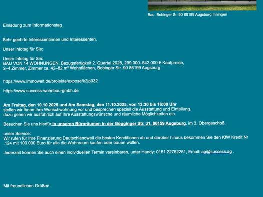 Neubauprojekt zum Kauf Bobinger Str. 90 Augsburg 86199