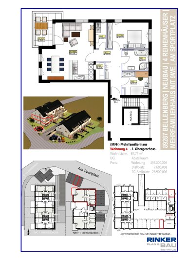 Wohnung zum Kauf Provisionsfrei 393.300 € 3 Zimmer 88 m² 1. Geschoss Am Sportplatz 8 Bellenberg 89287