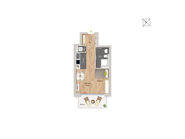 Wohnung zum Kauf Provisionsfrei 290.000 € 1,5 Zimmer 39 m² 2. Geschoss Offnadinger Straße 4 Kirchhofen Ehrenkirchen 79238