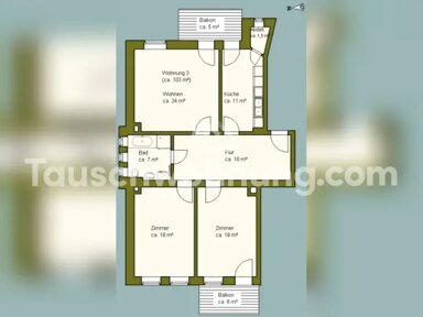 Wohnung zur Miete Tauschwohnung 750 € 3 Zimmer 100 m² 1. Geschoss Südvorstadt Leipzig 04275