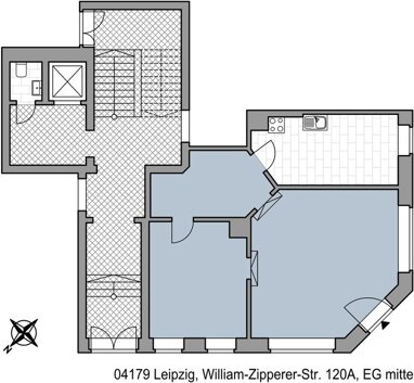 Wohnung zur Miete 413,94 € 2 Zimmer 56,9 m² William-Zipperer-Str. 120A Leutzsch Leipzig 04179