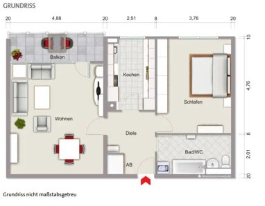 Wohnung zur Miete 760 € 2 Zimmer 72,8 m² 8. Geschoss In der Kleinen Au 7 Germersheim Germersheim 76726