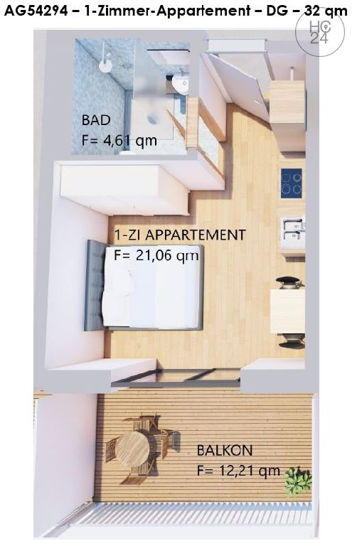 Wohnung zur Miete Wohnen auf Zeit 690 € 1 Zimmer 32 m²<br/>Wohnfläche Ab sofort<br/>Verfügbarkeit Kaufbeuren Kaufbeuren 87600