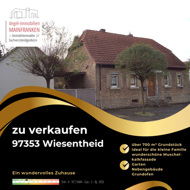 Einfamilienhaus zum Kauf 295.000 € 3 Zimmer 112 m² 710 m² Grundstück frei ab sofort Wiesentheid Wiesentheid 97353