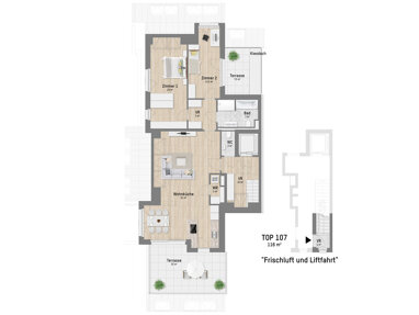 Penthouse zum Kauf 1.029.900 € 3 Zimmer 117,3 m² Obstgartenweg 15-17 Wien 1220