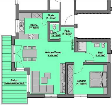 Wohnung zum Kauf Provisionsfrei 329.800 € 2,5 Zimmer Holunderweg 18 Haus 3 Bildechingen Horb am Neckar 72160