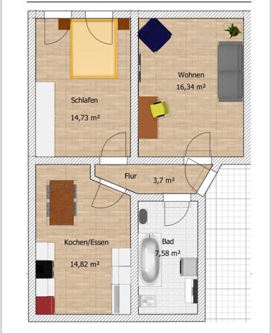 Wohnung zur Miete 525 € 2 Zimmer 57 m² 2. Geschoss frei ab sofort Waldstraße 30 Südstadt 42 Fürth 90763