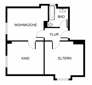 Wohnung zur Miete 289 € 2 Zimmer 39,1 m² 2. Geschoss Feldhauser Straße 223 Scholven Gelsenkirchen 45896