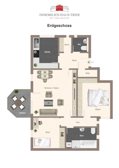 Wohnung zum Kauf 360.000 € 3 Zimmer 100 m² Trier-Süd Trier 54290