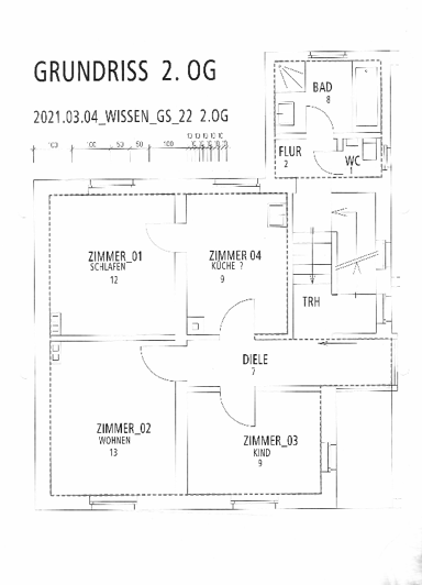 Wohnung zur Miete 366 € 3 Zimmer 61 m² Gerichtsstr. 22 Wissen 57537