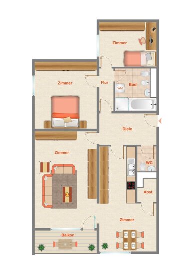 Wohnung zum Kauf 169.000 € 3 Zimmer 88,1 m² 2. Geschoss Beaumarais Saarlouis 66740