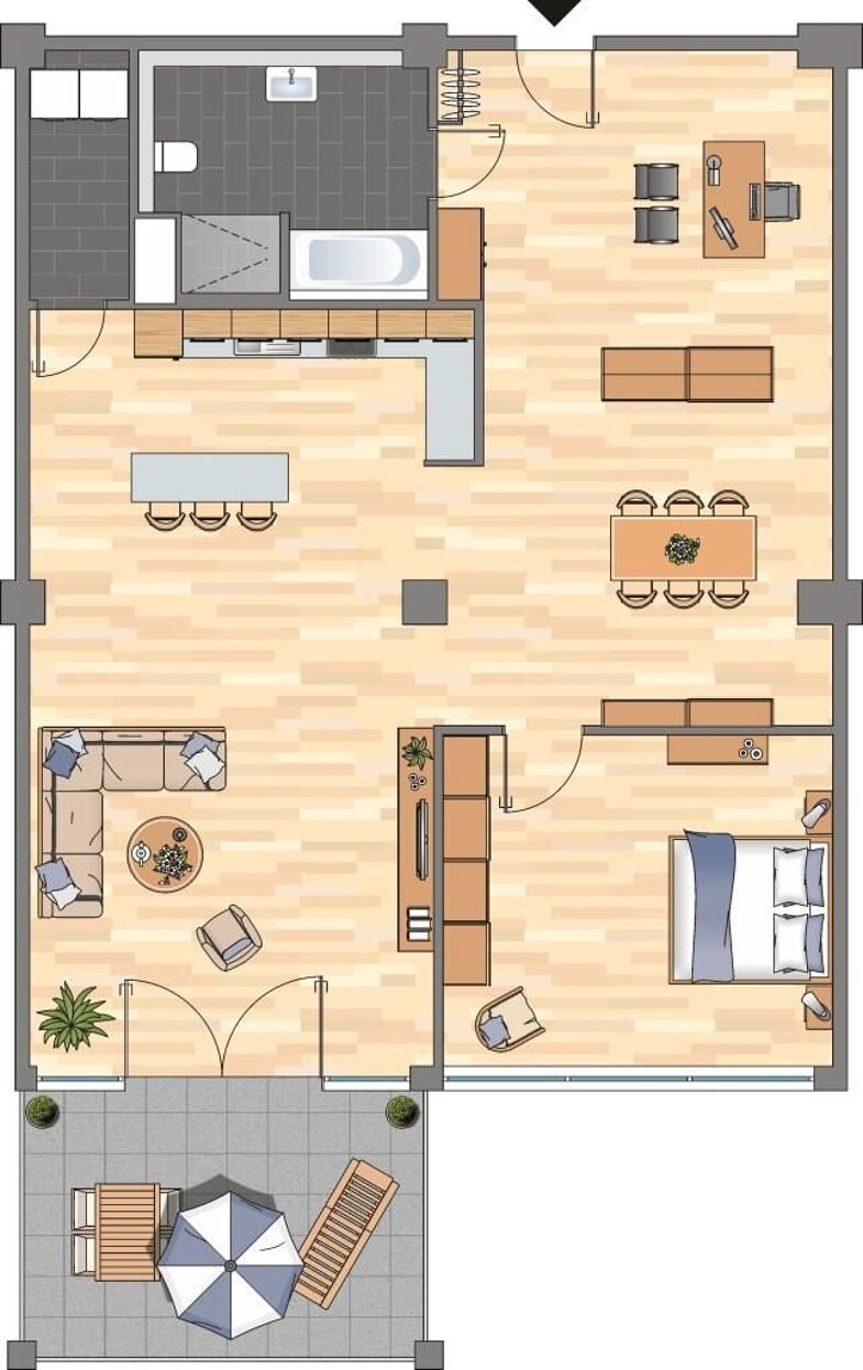 Wohnung zur Miete 1.549 € 2 Zimmer 125,8 m² 5. Geschoss Am Tabakquartier 54 Woltmershausen Bremen 28197