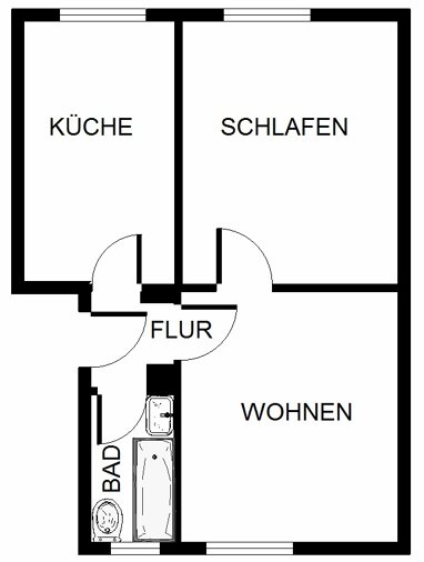 Wohnung zur Miete 350 € 2 Zimmer 44,4 m² Erdgeschoss Lassallestraße 5 Mitte Bergkamen 59192