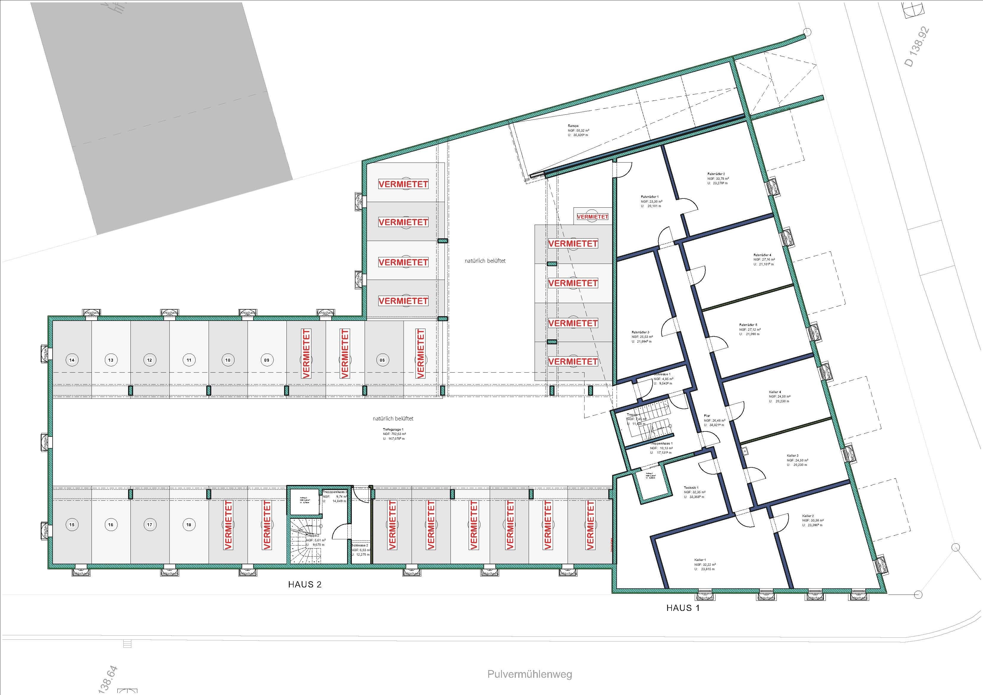 Tiefgaragenstellplatz zur Miete provisionsfrei 80 € Pulvermühlenweg 7-9 Unterneustadt Kassel 34125