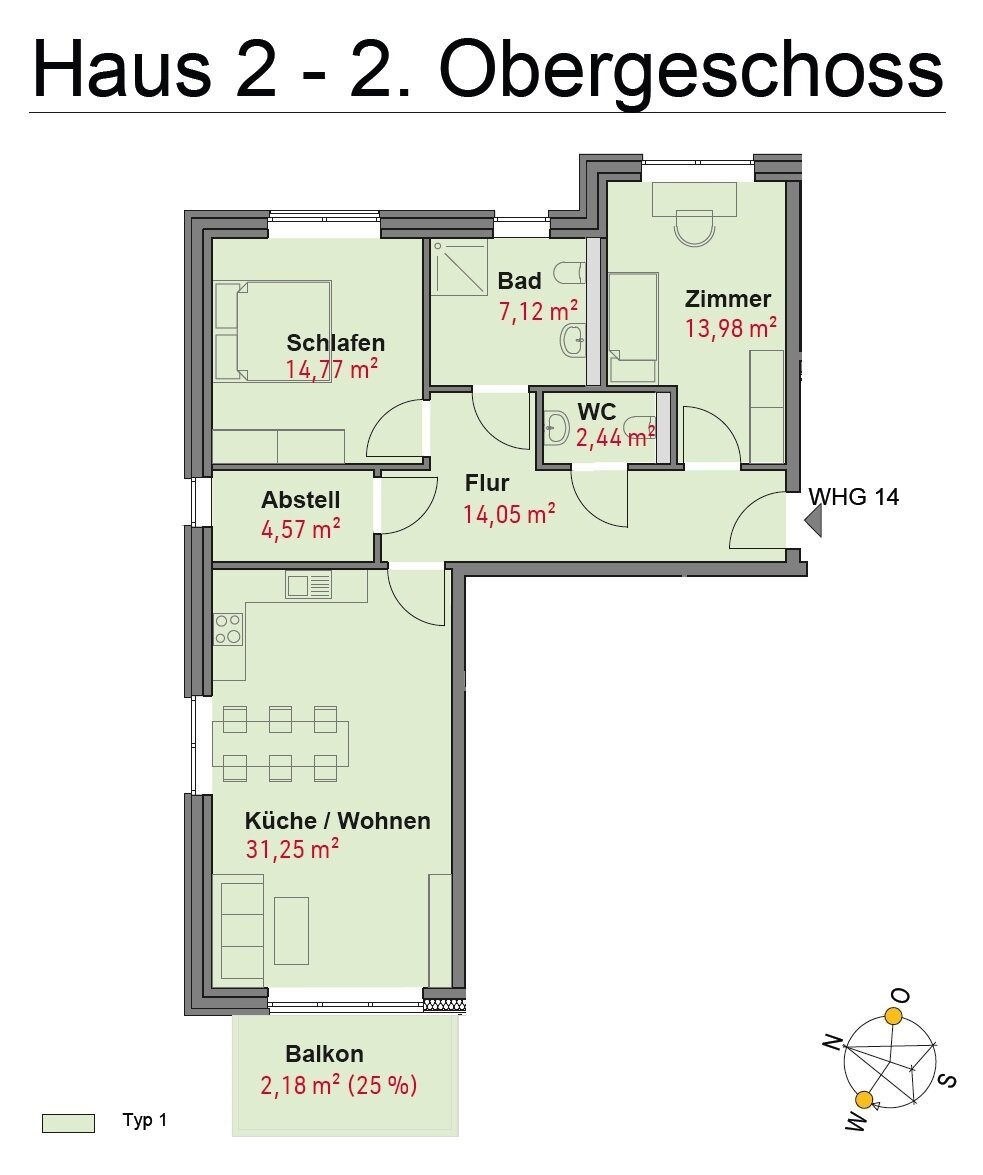 Wohnung zur Miete 1.084 € 3 Zimmer 90,4 m²<br/>Wohnfläche 2. Stock<br/>Geschoss Graveshamstraße 8 Gartenstadt Neumünster 24537
