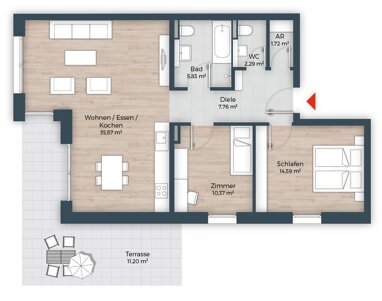 Terrassenwohnung zum Kauf Provisionsfrei 788.950 € 3 Zimmer 89 m² Erdgeschoss Großreuther Straße 165 Marienberg Nürnberg 90425