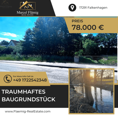 Grundstück zum Kauf 78.000 € 1.123 m² Grundstück Falkenhagen Nordwestuckermark 17291