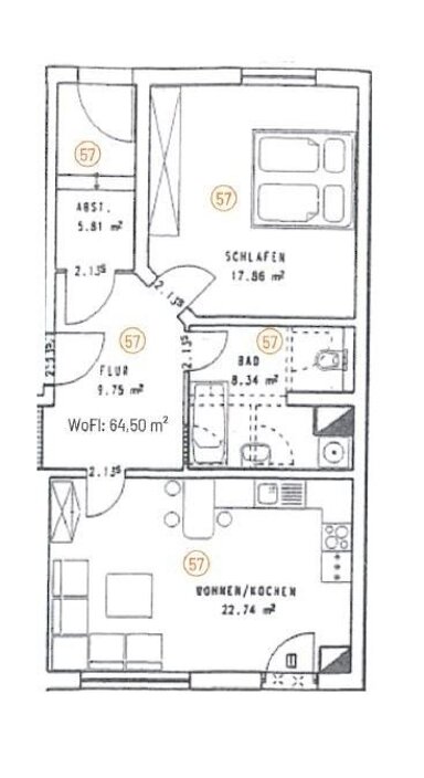 Wohnung zum Kauf provisionsfrei 237.100 € 2 Zimmer 64,5 m² EG Südvorstadt Leipzig 04275