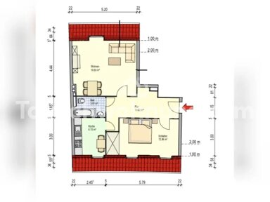 Wohnung zur Miete Tauschwohnung 1.026 € 2 Zimmer 58 m² Ohlsdorf Hamburg 22087