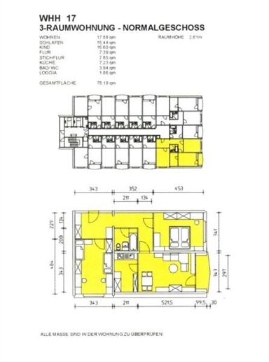 Wohnung zur Miete nur mit Wohnberechtigungsschein 547 € 3 Zimmer 78,5 m² 9. Geschoss frei ab 22.11.2024 Am Anger 22 Prohlis-Nord (Am Anger) Dresden 01237