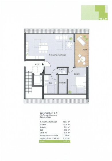 Wohnung zum Kauf provisionsfrei 448.902 € 2,5 Zimmer 83,1 m² 3. Geschoss frei ab sofort Spitalfeld Veitshöchheim Veitshöchheim 97209