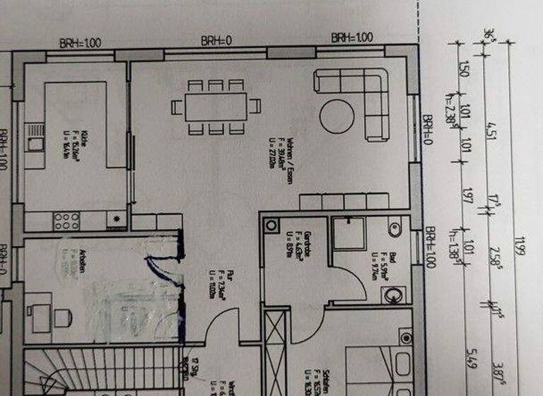 Terrassenwohnung zur Miete 1.450 € 3 Zimmer 126 m² EG frei ab 01.03.2026 Hummelskuppe Marbach Petersberg 36100