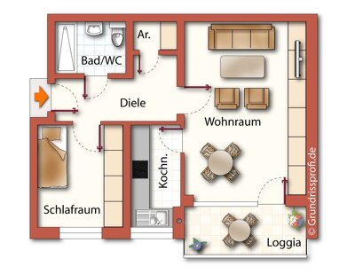 Wohnung zur Miete 400 € 2 Zimmer 48 m² 1. Geschoss Batenbrock - Nord Bottrop 46238