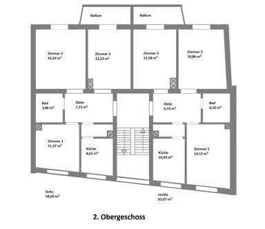 Wohnung zur Miete 330 € 11,4 m² 2. Geschoss Neubaustr. 50/52 Innenstadt Würzburg 97070