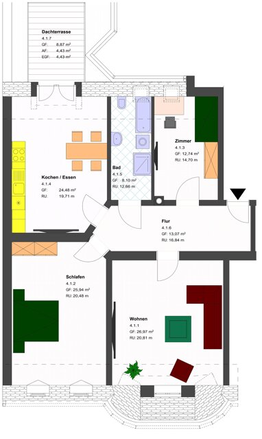 Wohnung zur Miete 930 € 3 Zimmer 115,7 m² 3. Geschoss frei ab sofort Schillerstraße 7 Innenstadt Görlitz 02826