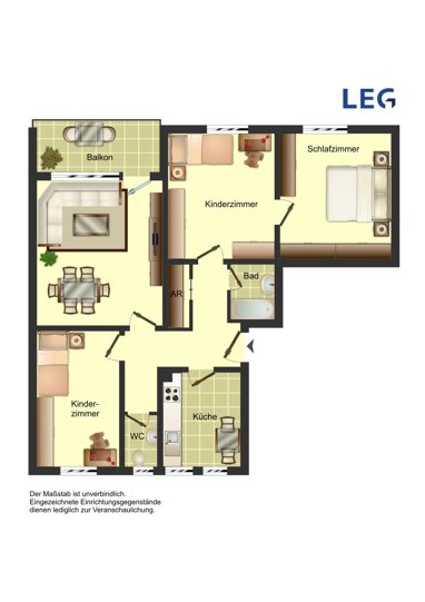 Wohnung zur Miete 630 € 3,5 Zimmer 89,9 m² 1. Geschoss Königsberger Straße 22 Weddinghofen Bergkamen 59192