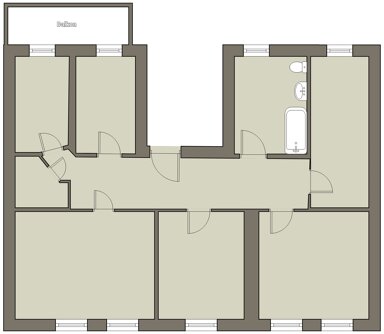 Wohnung zur Miete 600 € 5 Zimmer 110 m² 3. Geschoss frei ab 01.12.2024 August-Bebel-Str. 21 Zeitz Zeitz 06712