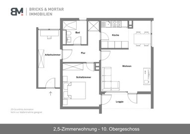 Wohnung zur Miete 620 € 69 m² 10. Geschoss Langwasser - Südwest Nürnberg 90473