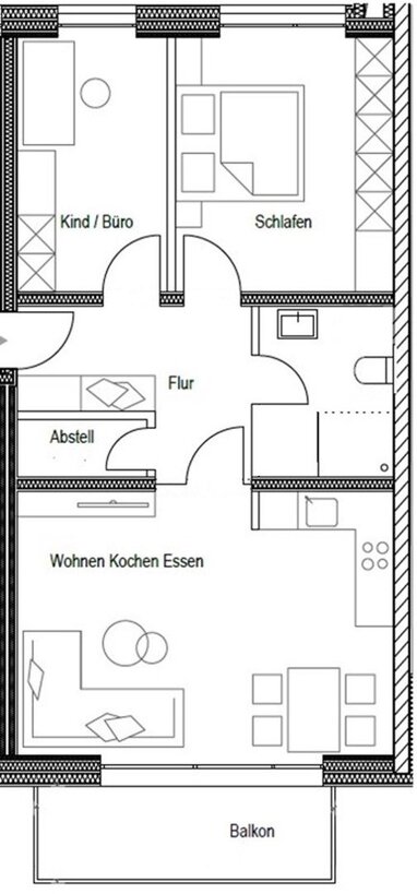 Wohnung zur Miete 1.000 € 3 Zimmer 65 m² 3. Geschoss Steinweg - Pfaffenstein Regensburg 93059