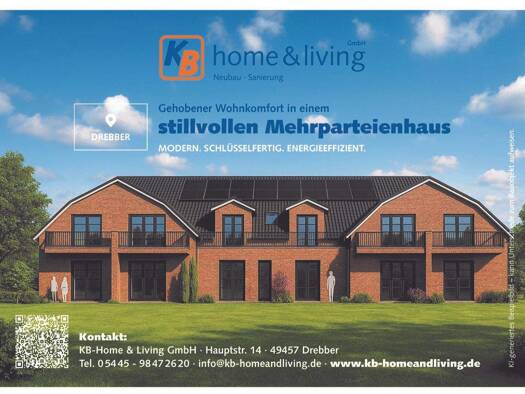 Terrassenwohnung zur Miete 780 € 2 Zimmer 65 m² frei ab 01.04.2026 Hauptstraße 44 Drebber 49457