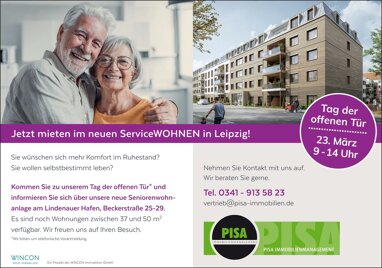 Wohnung zur Miete 796 € 2 Zimmer 57,6 m² Erdgeschoss Beckerstraße 25-29 Neulindenau Leipzig 04179